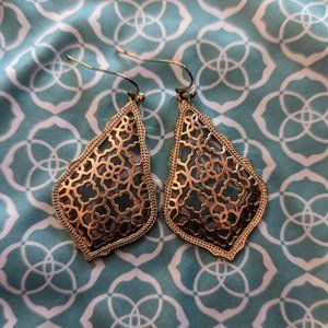 Kendra Scott Addie Gold Drop Earrings in Rose Gold Filigree Mix